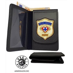 Porta BADGE tesserino da collo MIL-TEC NERO o VERDE con tasche multiuso  documenti Colore Nero