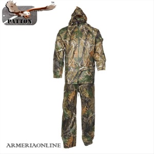 COMPLETO IMPERMEABILE DA CACCIA DA PESCA ANTIPIOGGIA PANTALONE E GIACCA BOSCO