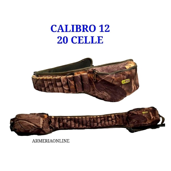 Cartuccera cintura cal 12 da caccia nylon Cartucciera regolabile 20 celle