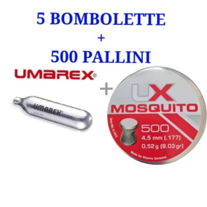 5 BOMBOLETTE CO2 Soft Air Gas 12G per Pistola CO2 CON PALLINI PIOMBINI CAL 4 5