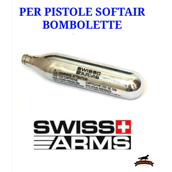 BOMBOLETTE CO2 SOFT AIR GAS 30 PEZZI 12G PER PISTOLA SWISS ARMS