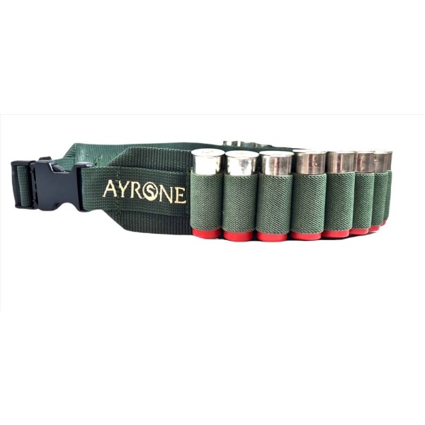 Cartuccera elastica cintura cal 12 16 20 da caccia nylon Cartucciera regolabile Verde
