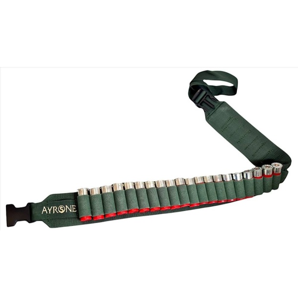 Cartuccera elastica cintura cal 12 16 20 da caccia nylon Cartucciera regolabile Verde