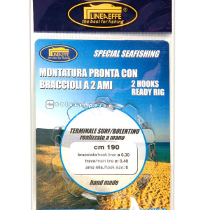 Lenza pronta PARATURA TERMINALE MONTATURA 2 AMI FiLO TRAVE 0.35 da Pesca Surcastingf e Bolentino Surf casting lineaeffe AMI 10
