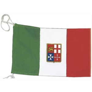 Bandiera Italia Marina Mercantile barca gommone nautica vela 20 x 30 cm