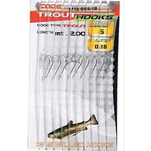 10 Ami da Pesca Legati con Filo Fluorocarbon Kit Amo 4 0.20 mm 2 m Trota Lago Mare Surfcasting
