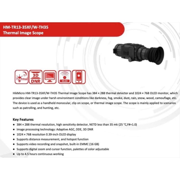 Visore Notturno Termico HIKMICRO THUNDER TH35 Cannocchiale termico da caccia per ricerche soccorsi a infrarossi professionale - immagine 3