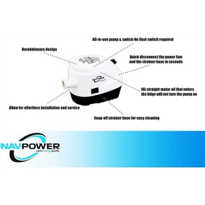 Pompa di sentina automatica 750 gph Dc Pompa di sentina sommergibile Accessorio per barche marine stagni Piscine Terme Barca sil