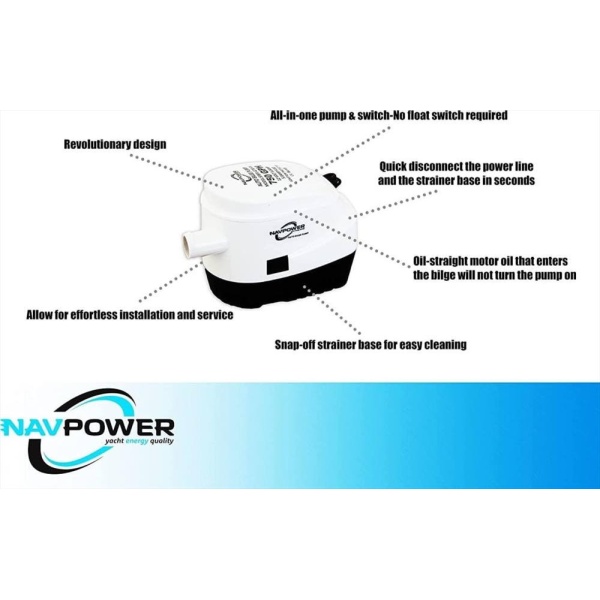 Pompa di sentina automatica 750 gph Dc Pompa di sentina sommergibile Accessorio per barche marine stagni Piscine Terme Barca sil
