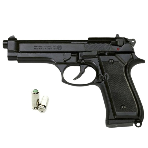 Pistola SCACCIACANI, A Salve, Bruni 92 Cal 8 mm  Nera + 50 cartucce munizioni
