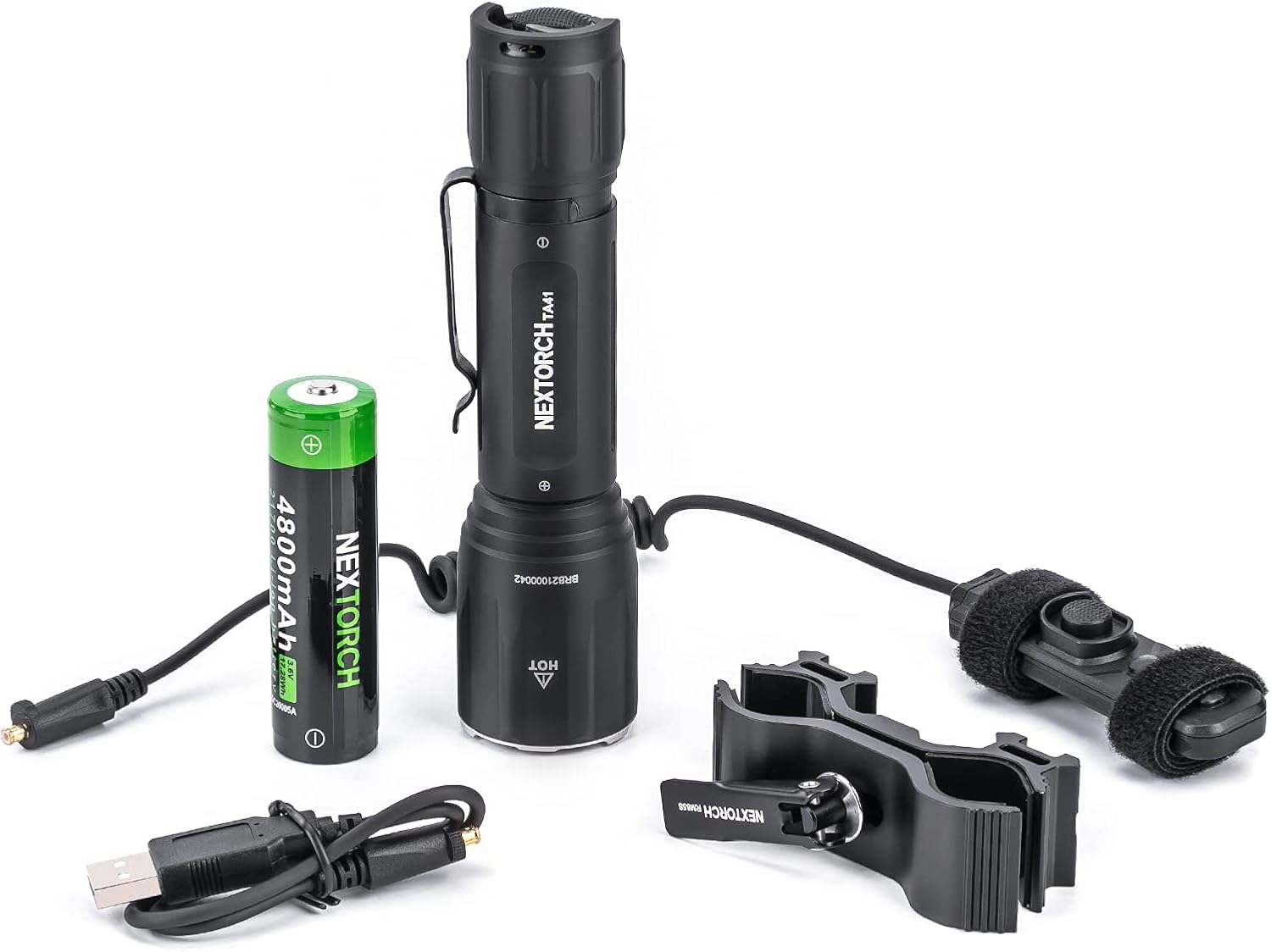 DEFENTAC Torcia Tattica Zoomabile 1750 Lumen Per Fucile – Luce Con Pressostato Integrato, Ricarica Magnetica, M-Lok